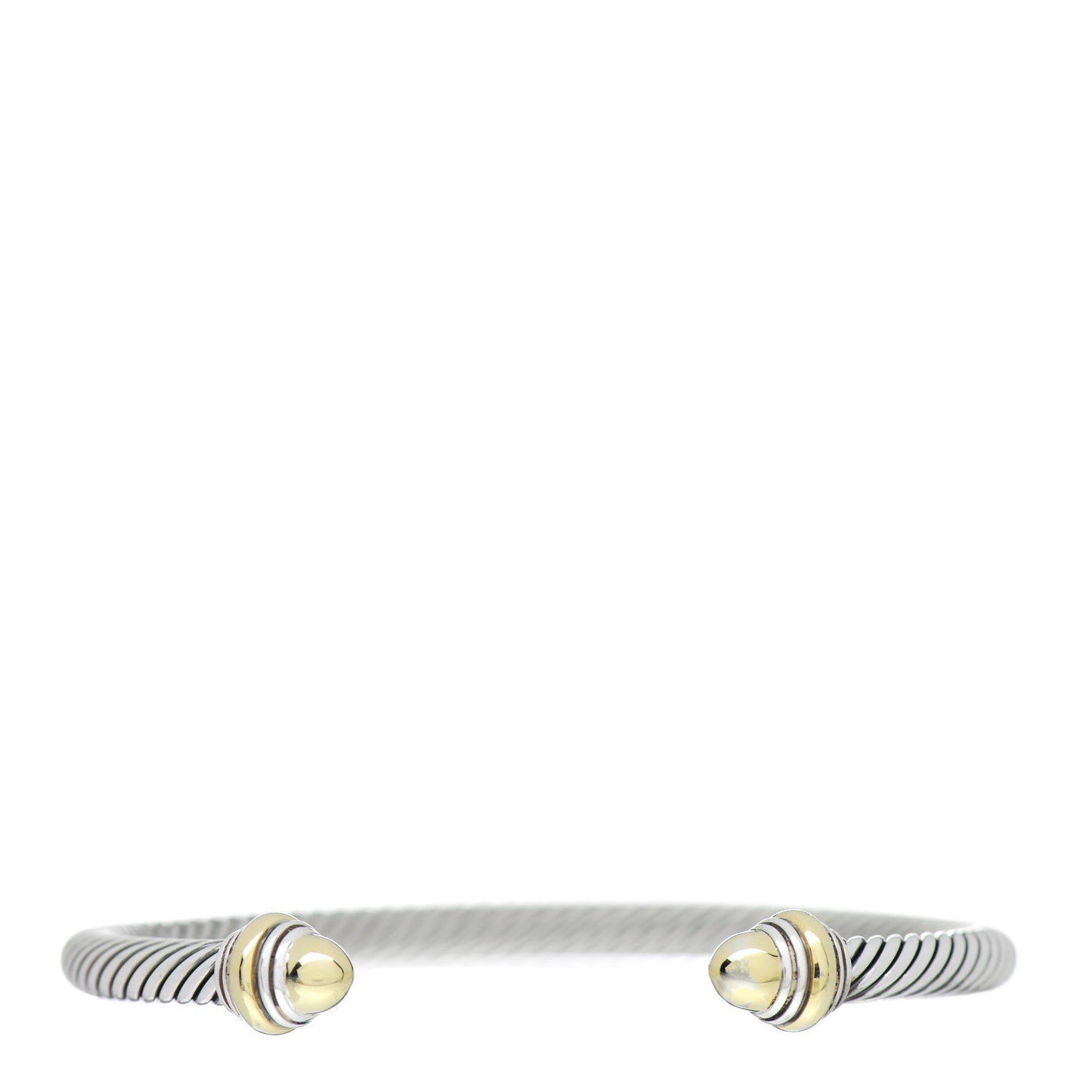 Sterling Silver 14K Yellow Gold 5mm Cable Classics Dome Bracelet