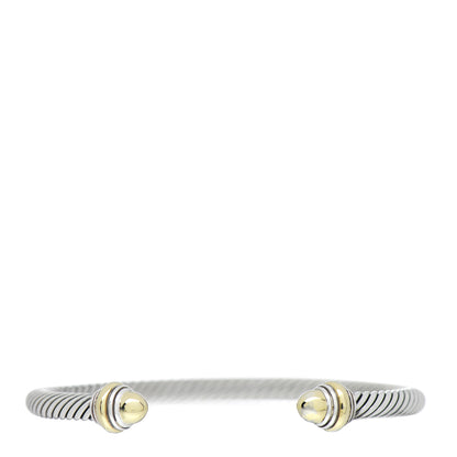 David Yurman Sterling Silver 14K Yellow Gold 5mm Cable Classics Dome Bracelet 1 of 4