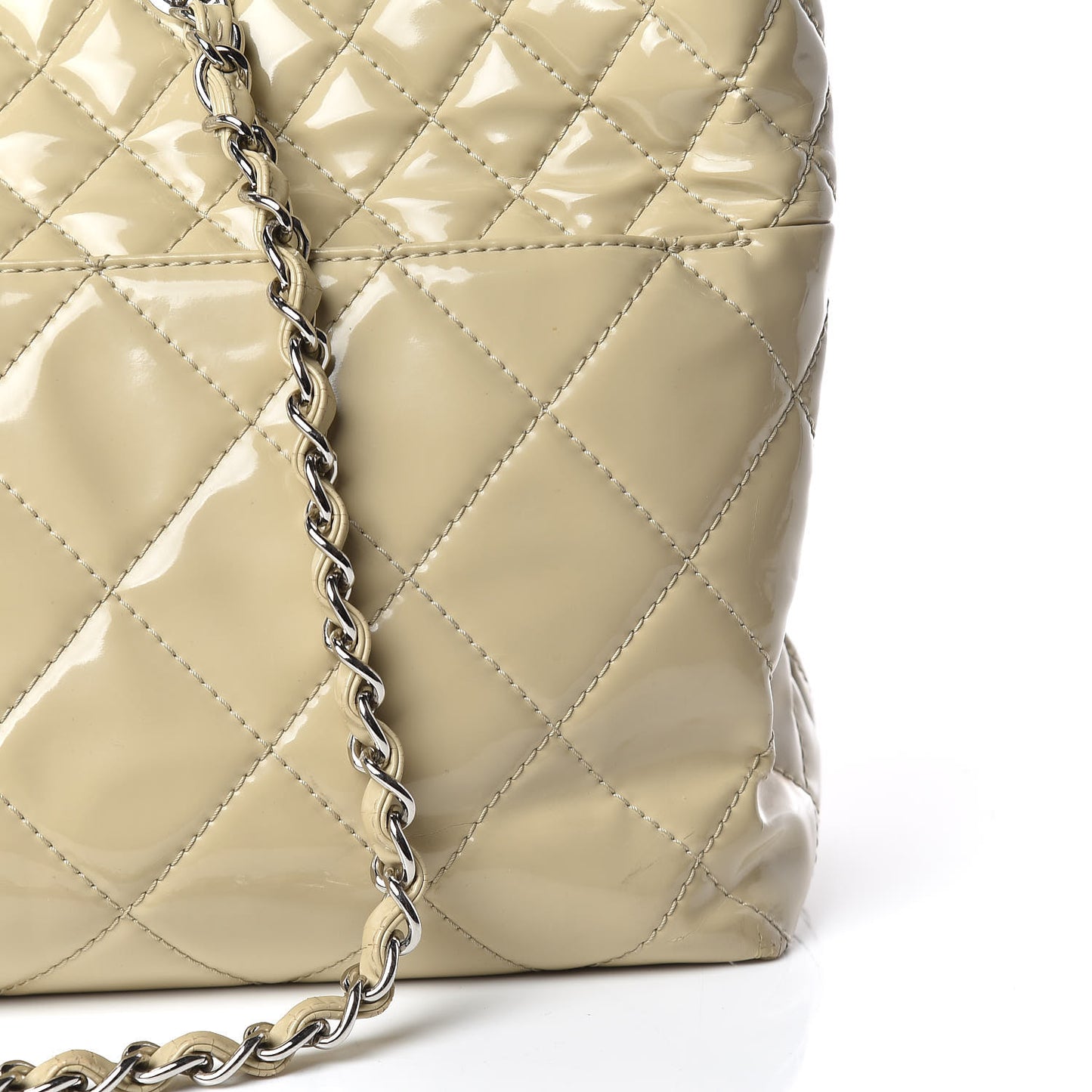 Vinyl Quilted Large In The Business Tote Beige