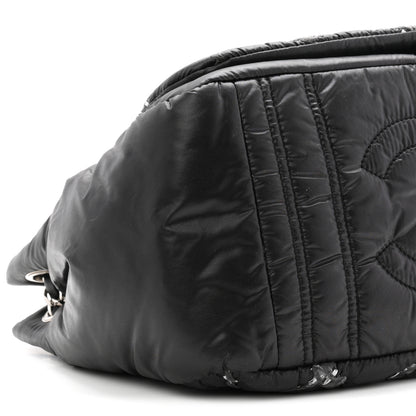 Chanel Nylon Quilted Tweed Stitch Bubble Flap Black 9 of 11