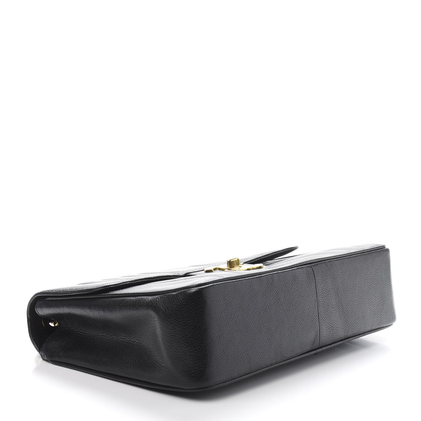 Caviar Vertical Quilted Jumbo Single Flap Black