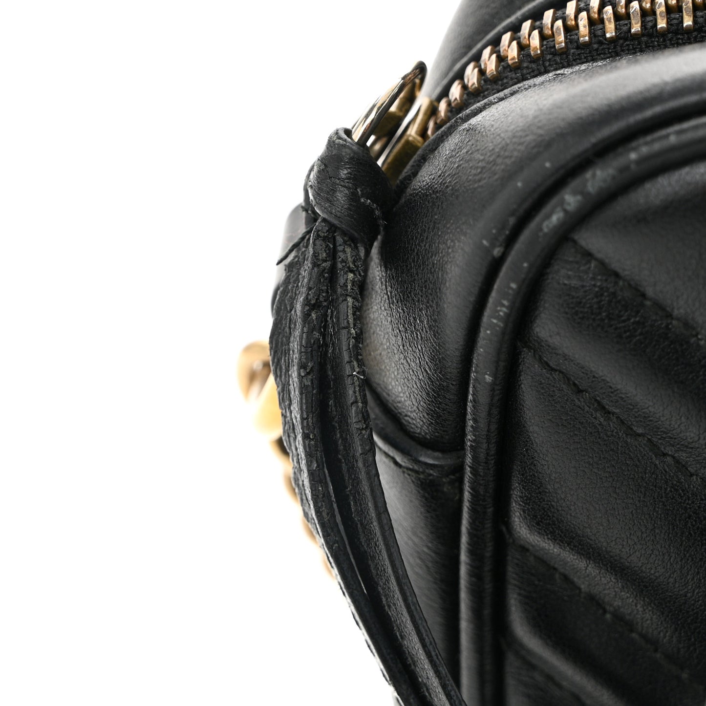 Calfskin Matelasse Mini GG Marmont Chain Shoulder Bag Black