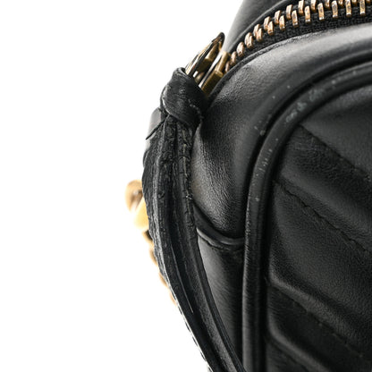 Gucci Calfskin Matelasse Mini GG Marmont Chain Shoulder Bag Black 14 of 14