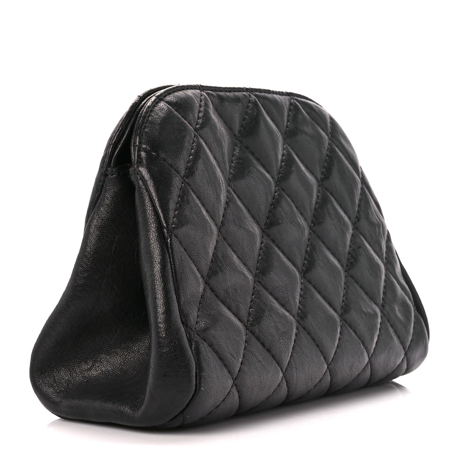 Chanel Lambskin Quilted Leo Lion Clutch Black 3 of 10
