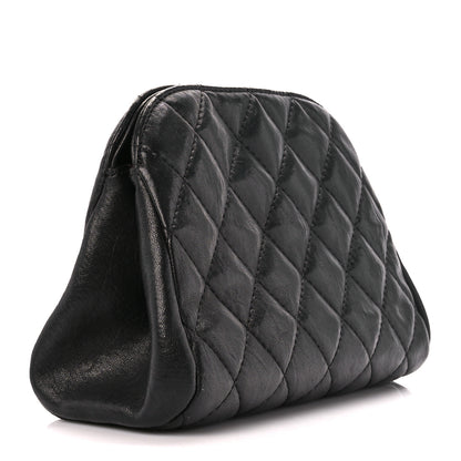 Chanel Lambskin Quilted Leo Lion Clutch Black 3 of 10