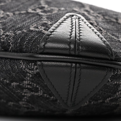 Gucci Jacquard Black Denim GG Monogram Horsebit Slim Small Shoulder Bag Black Grey 10 of 10