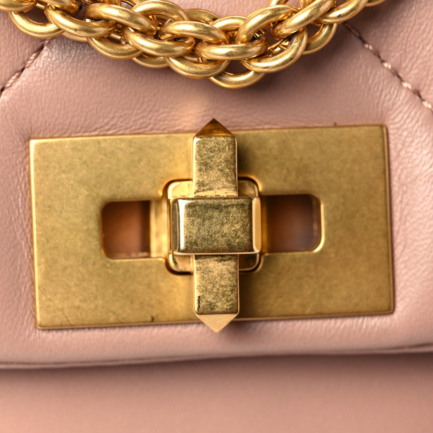 Nappa Medium Roman Stud Shoulder Bag Rose Cannelle
