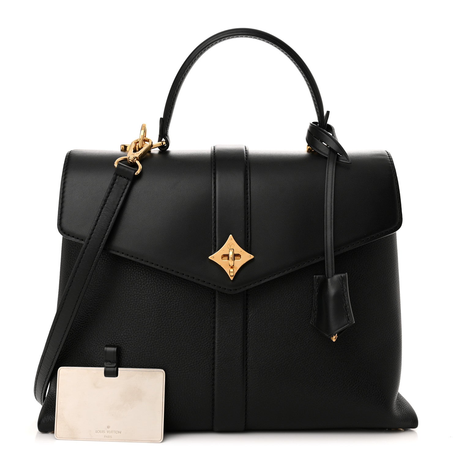 Louis Vuitton Grained Smooth Calfskin Rose Des Vents MM Black 1 of 10