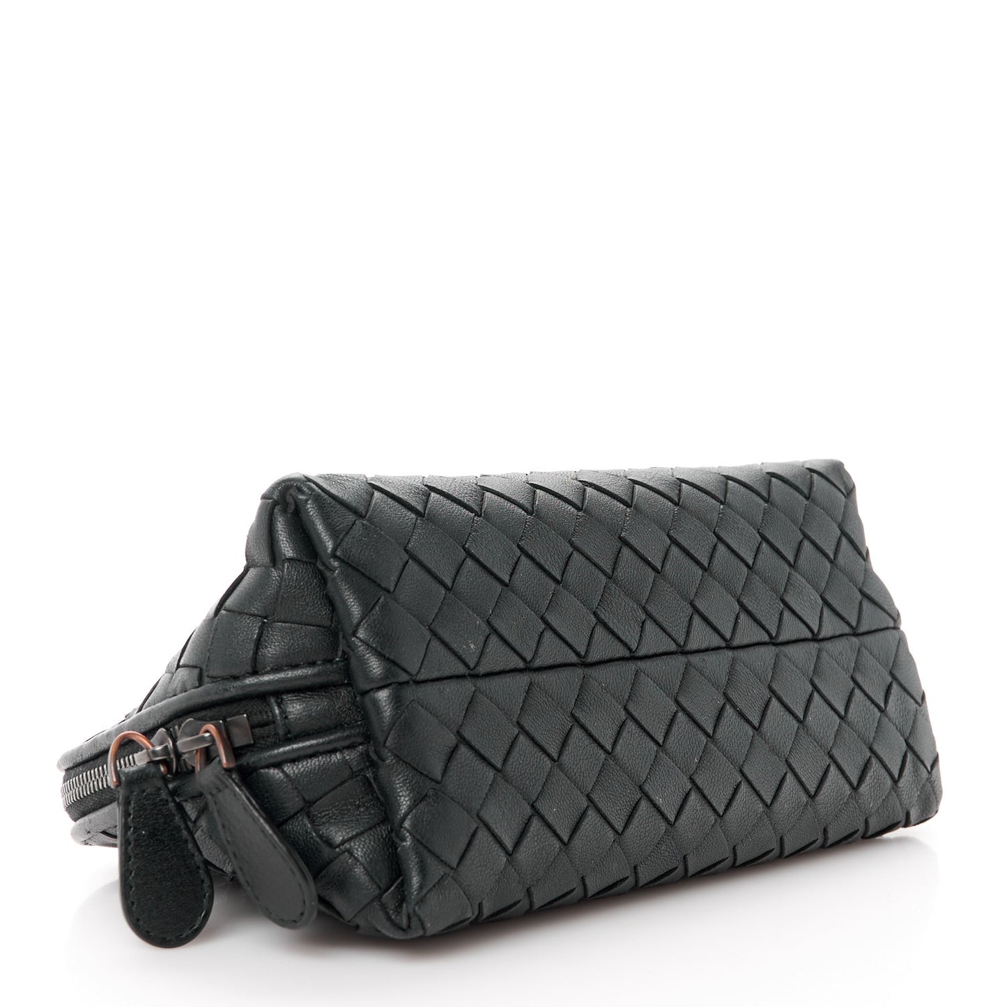 Nappa Intrecciato Small Cosmetic Pouch Black