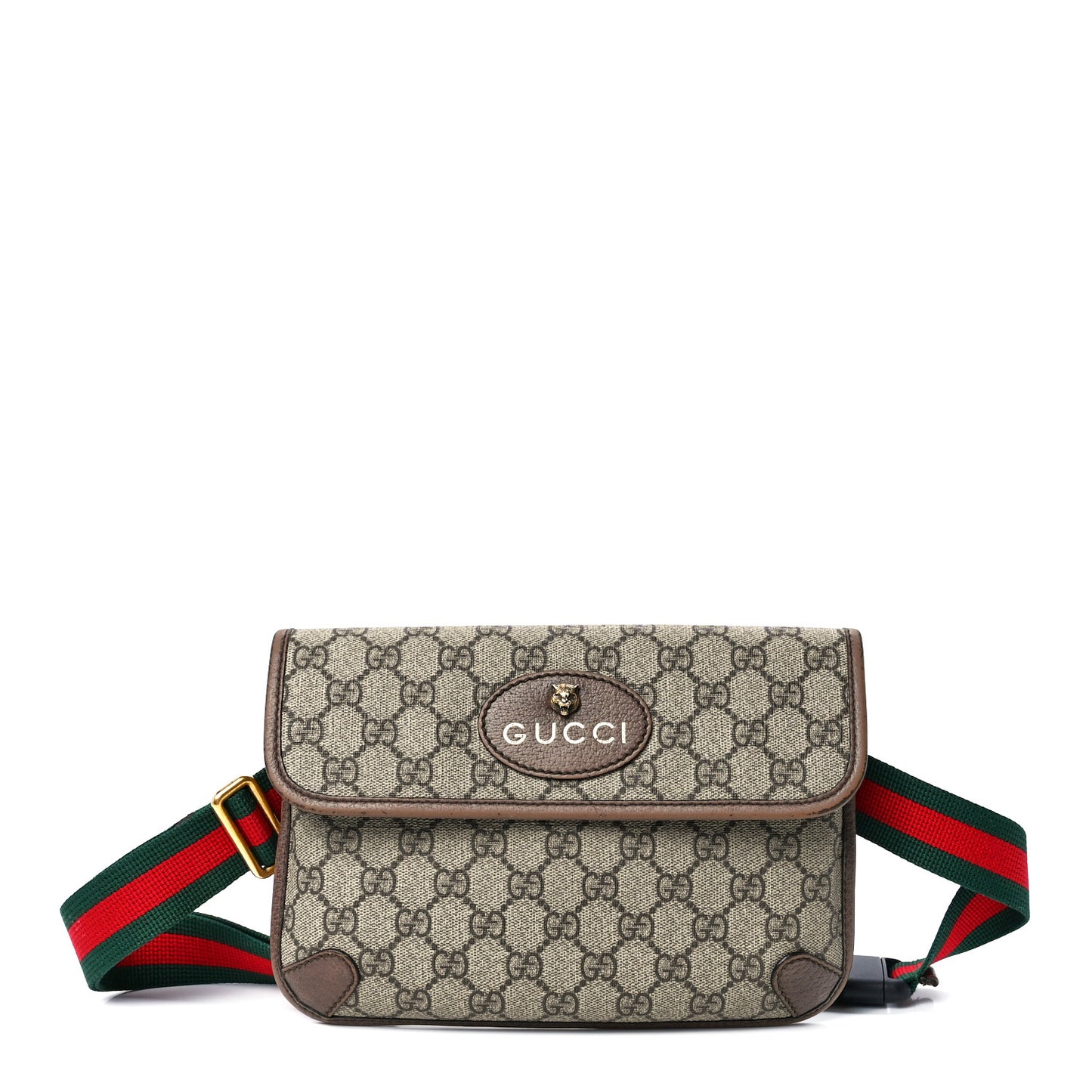 GG Supreme Monogram Neo Vintage Web Belt Bag Brown