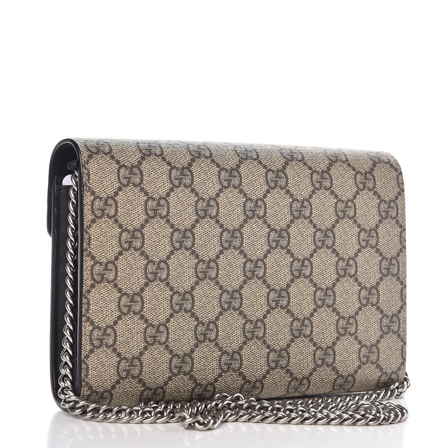 GG Supreme Monogram Mini Dionysus Chain Wallet Beige Black