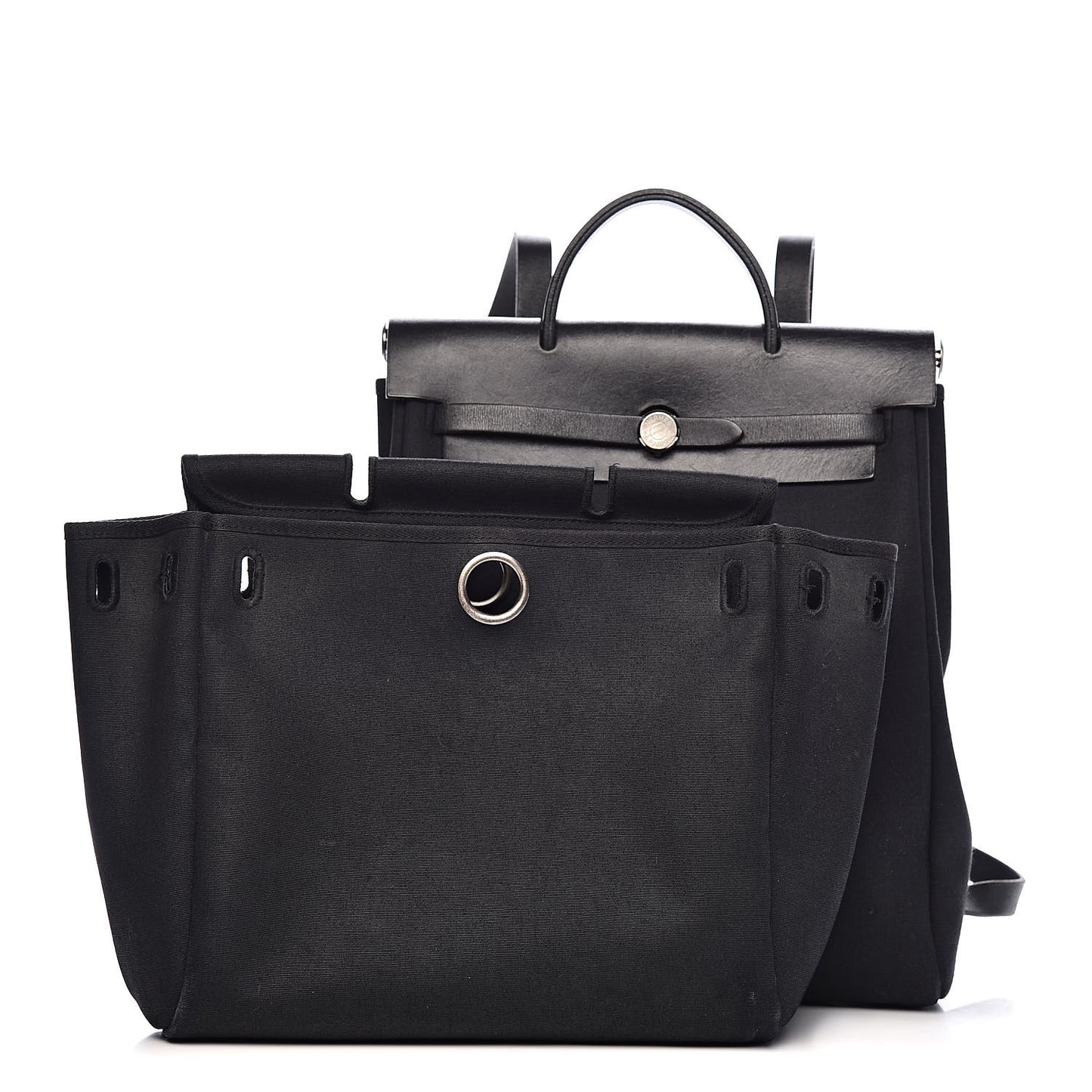 Toile Vache Calfskin Herbag 30 PM Backpack Black