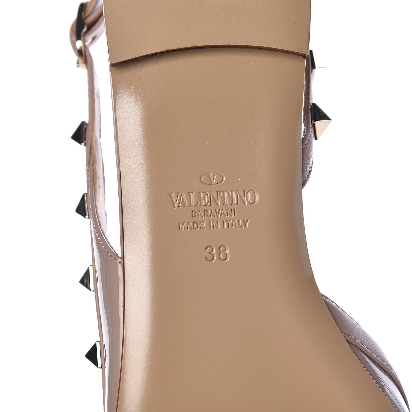Patent Rockstud Slingback Flats 38 Poudre
