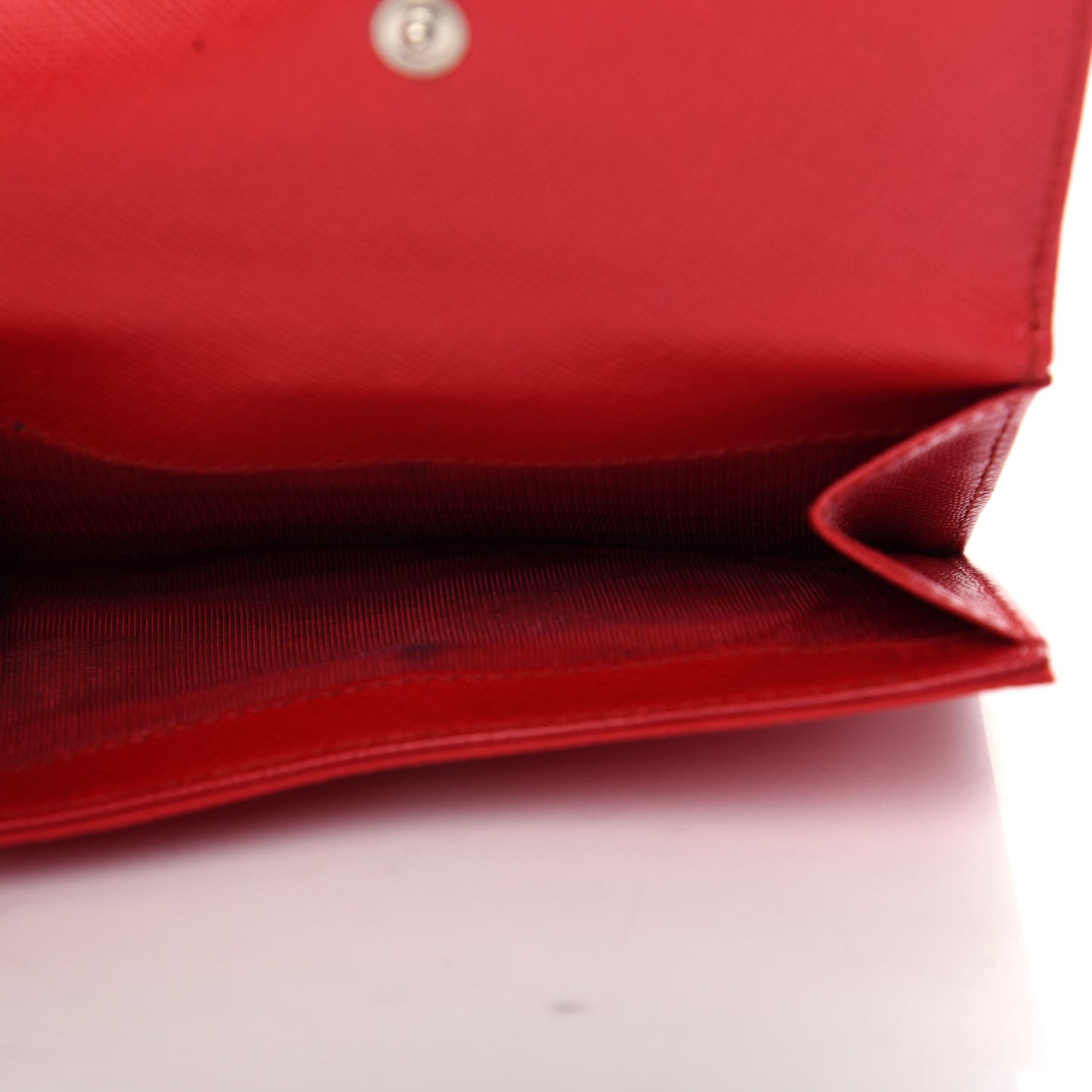 Tessuto Nylon Saffiano Medium Flap Bi-Fold Wallet Fuoco