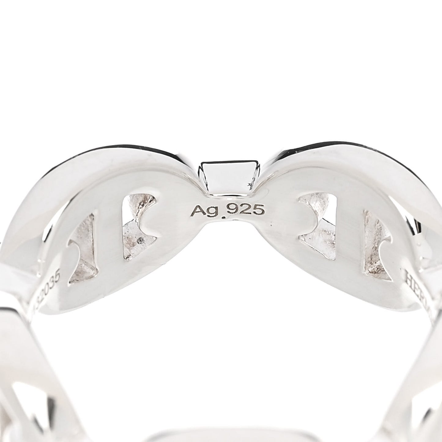 Sterling Silver PM Chaine d'Ancre Enchainee Band Ring 51 5.75