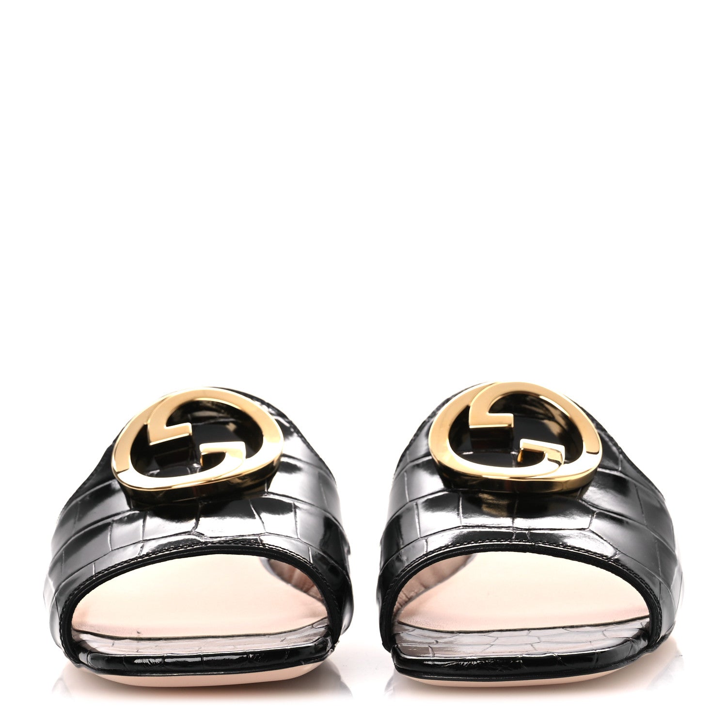 Gucci Crocodile Nojum Blondie Slide Sandals 36 Black 3 of 12