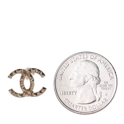 Chanel Studded CC Earrings Gold 2 of 4
