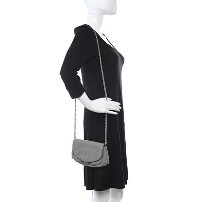 Chanel Caviar Half Moon Wallet On Chain WOC Light Grey 2 of 10