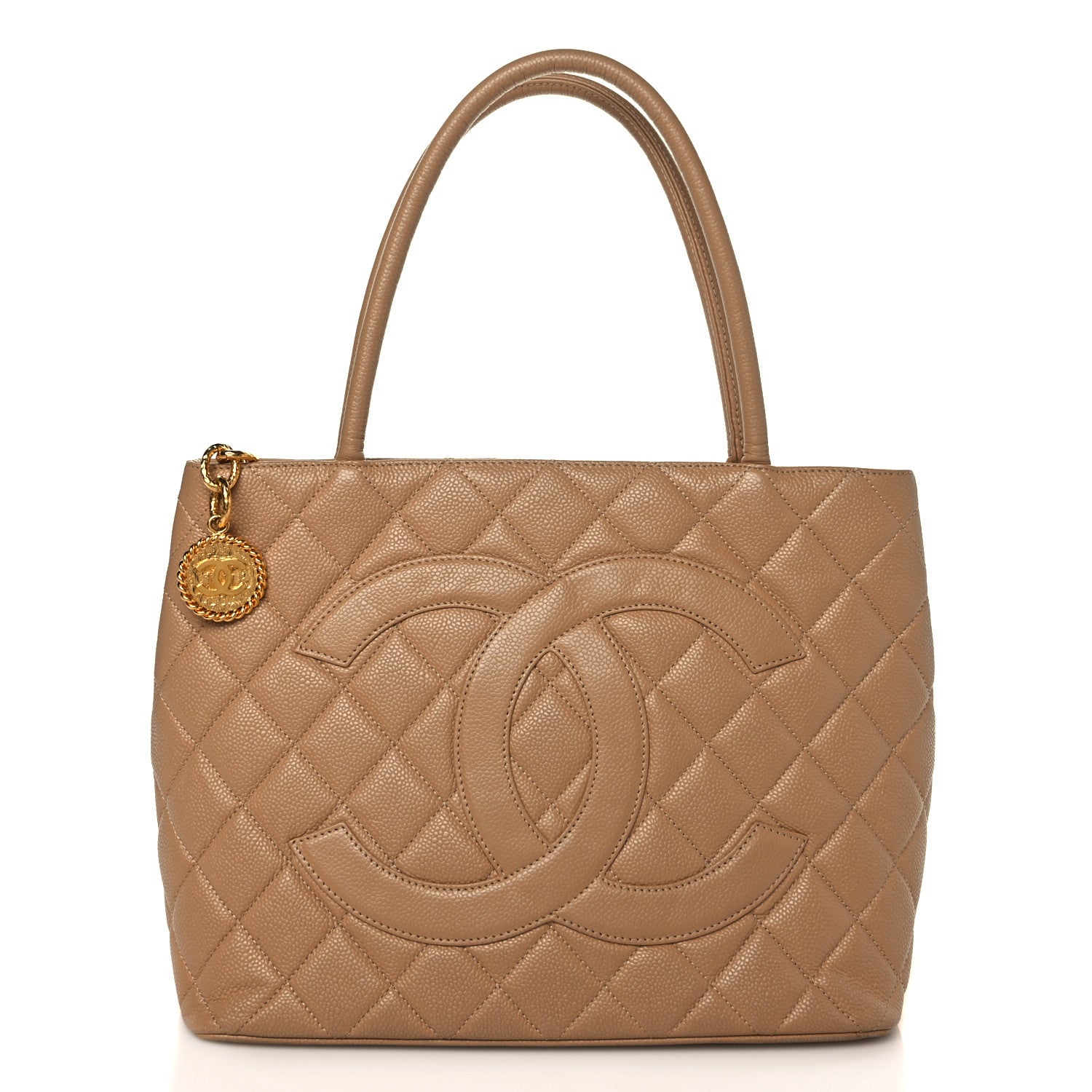 Chanel Caviar Quilted Medallion Tote Beige 1 of 13