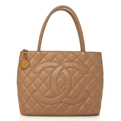 Chanel Caviar Quilted Medallion Tote Beige 1 of 13