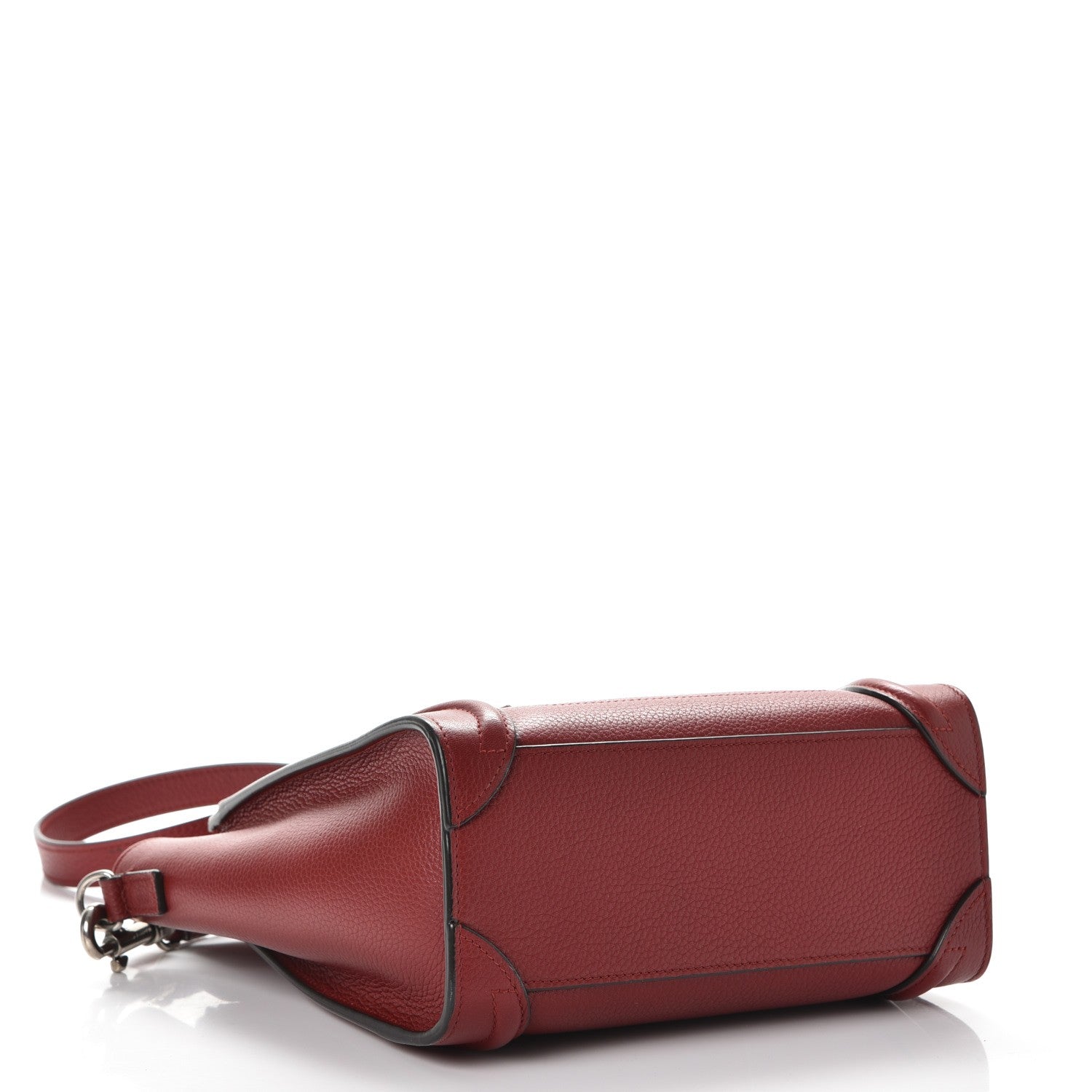 Celine Drummed Calfskin Nano Luggage Merlot 4 of 8