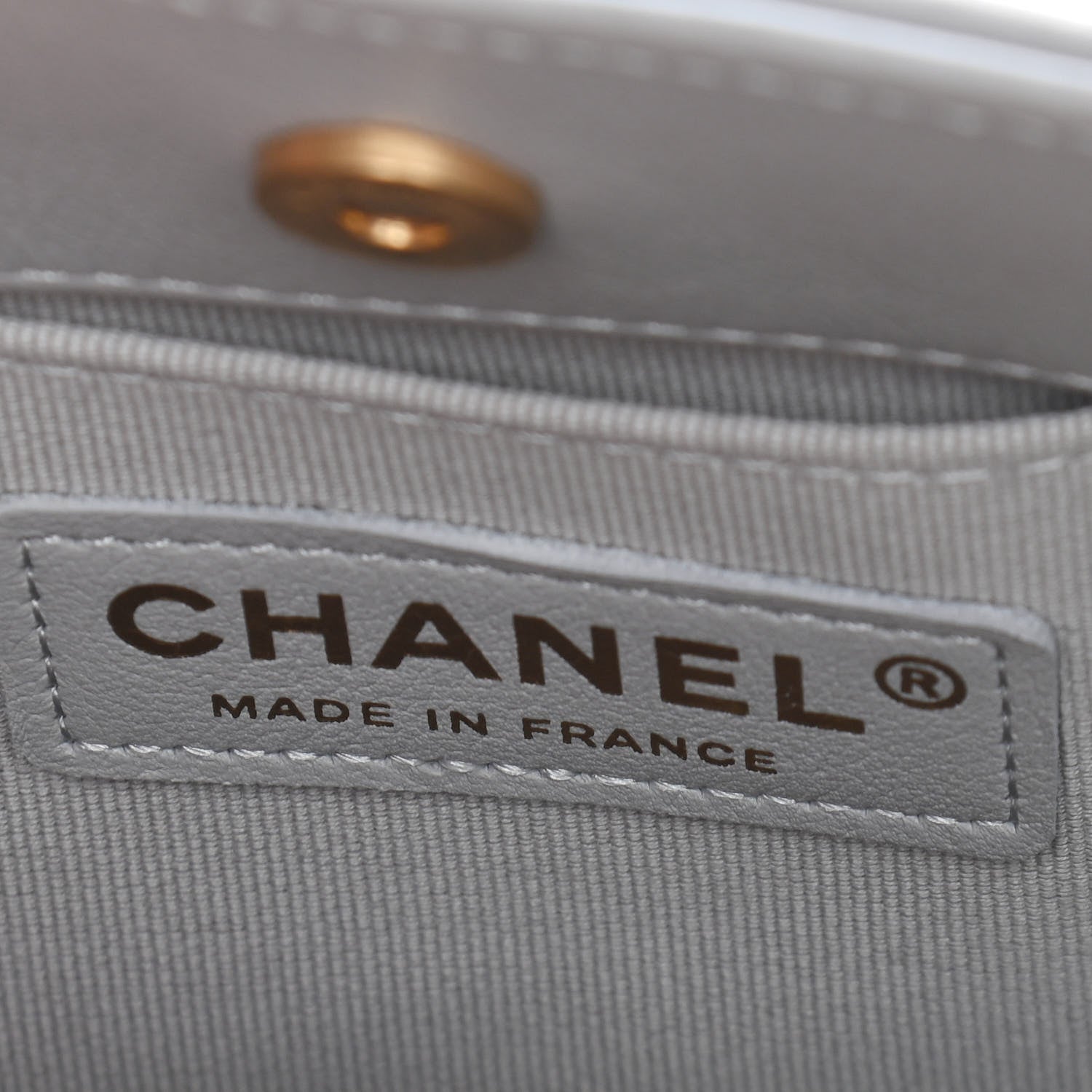 Chanel Calfskin Quilted Lady Handle Clutch Tote Grey 6 of 9