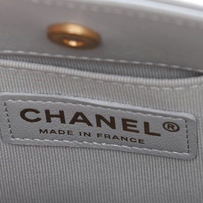 Chanel Calfskin Quilted Lady Handle Clutch Tote Grey 6 of 9