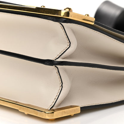 Prada City Calfskin Saffiano Cahier Bag White Black 8 of 9