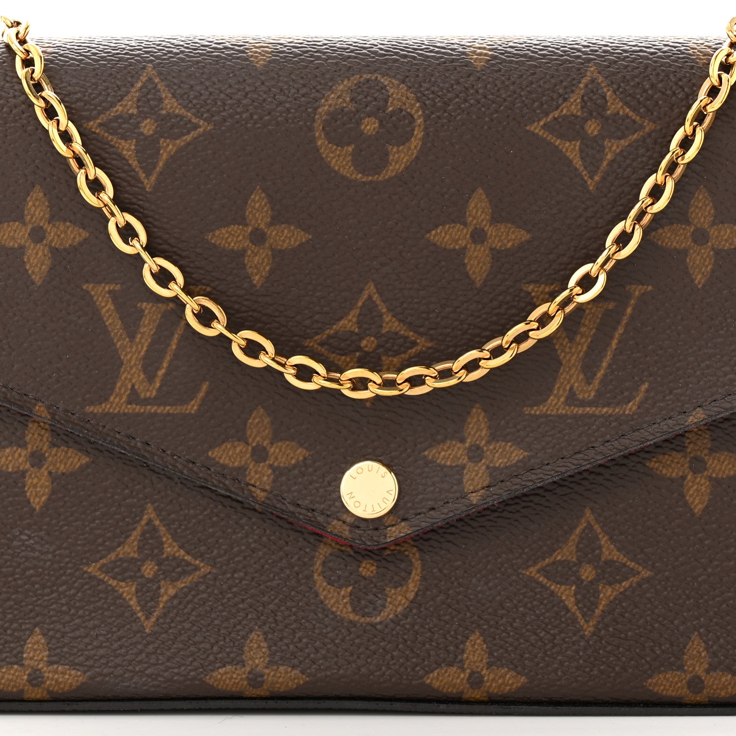 Louis Vuitton Monogram Pochette Felicie Chain Wallet Fuchsia 9 of 15