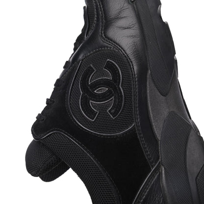 Chanel Toile Suede Calfskin CC Sneakers 39 Black 11 of 23