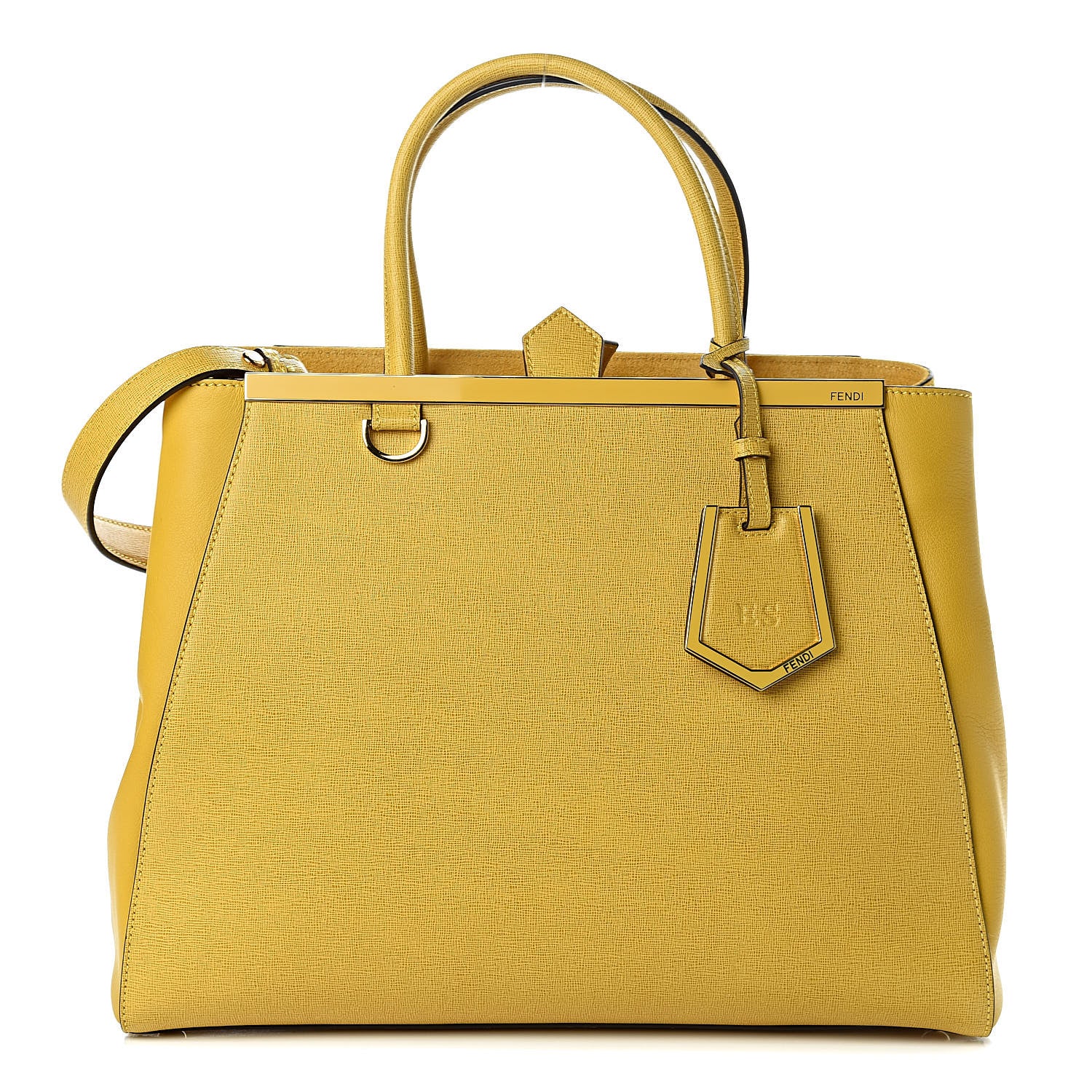 Fendi Vitello Elite Regular 2Jours Tote Mustard 1 of 11