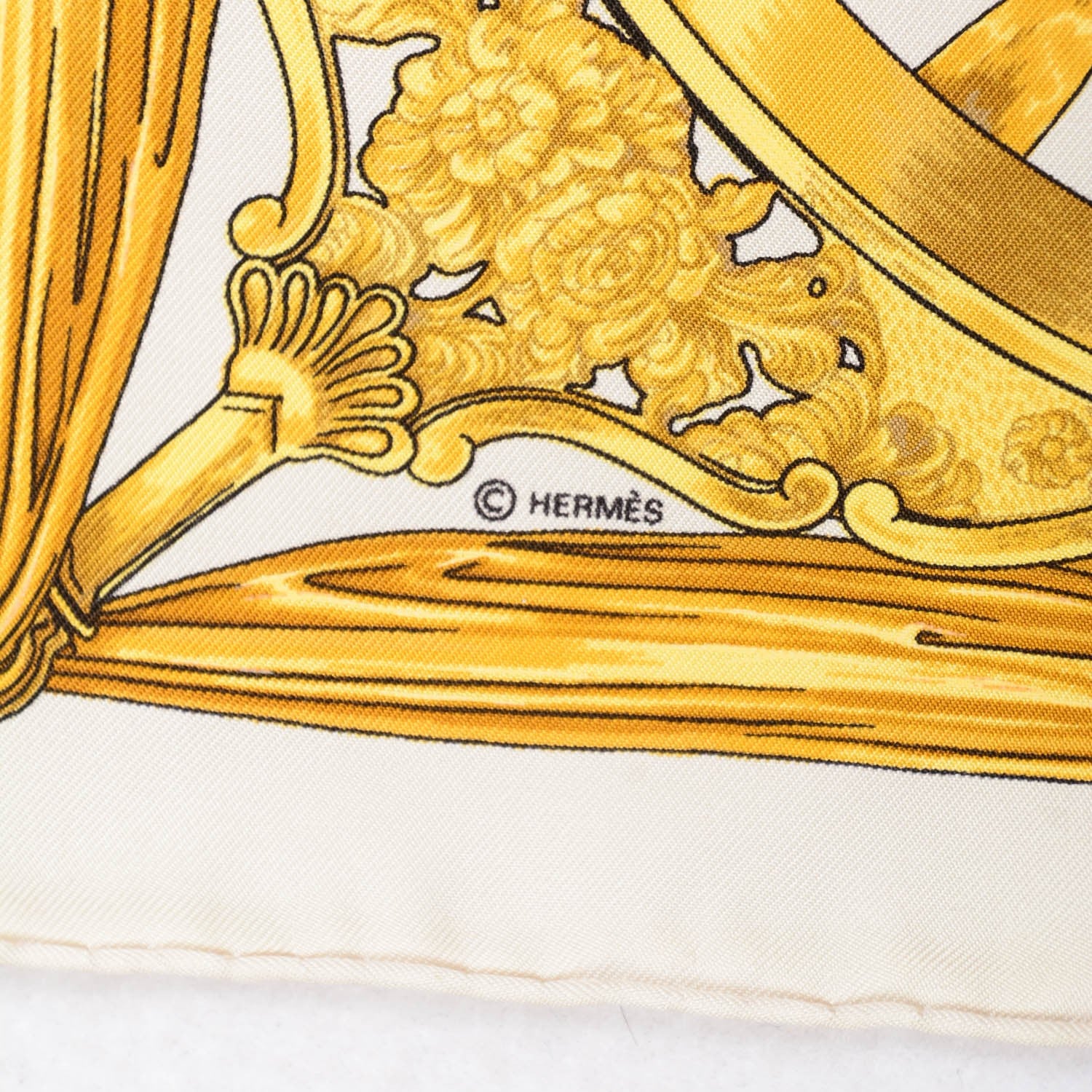 Hermes Silk Etriers Stirrups Pocket Square Scarf 4 of 5