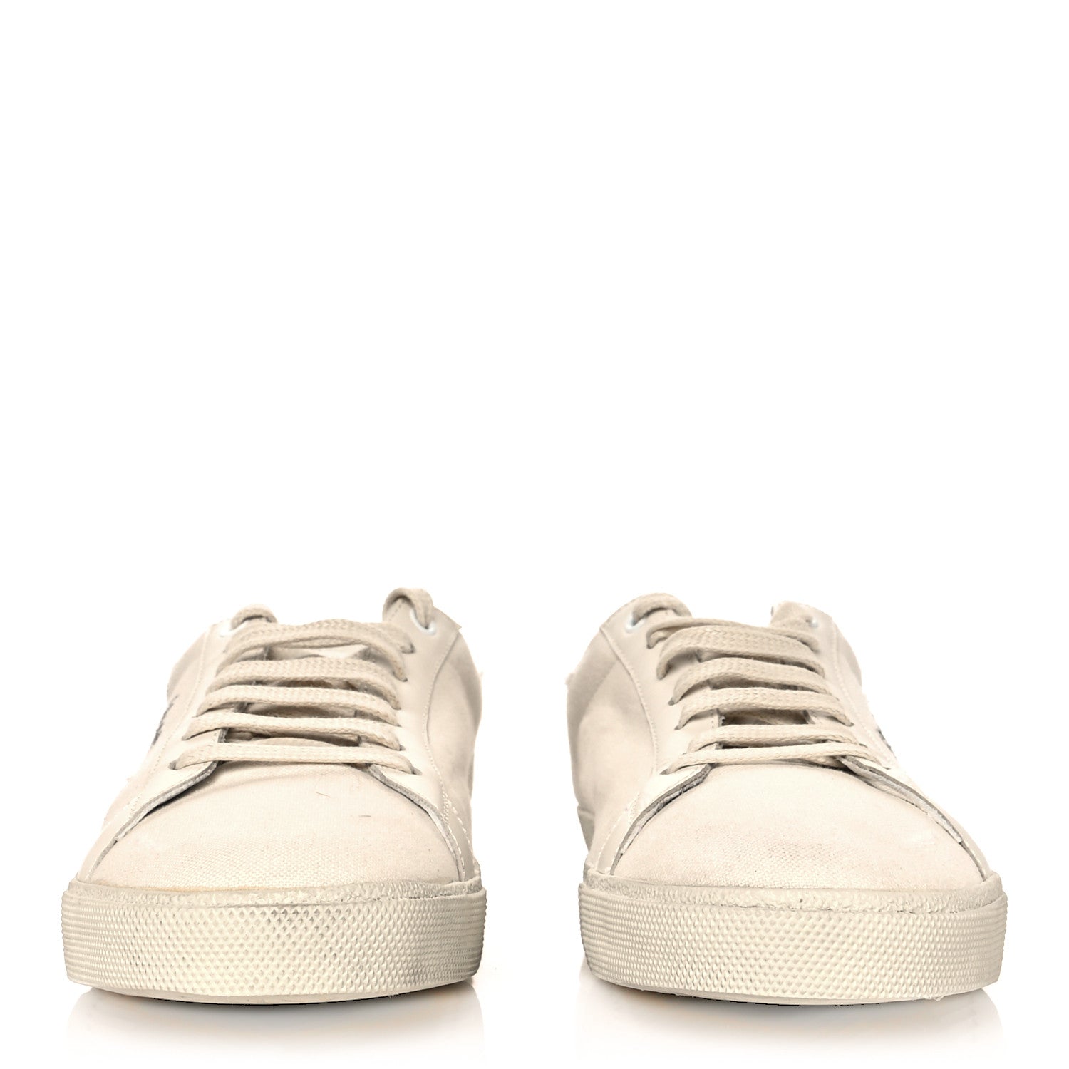 Saint Laurent Distressed Canvas Mens Elba Light Alpha Sigma Sneakers 41.5 White 2 of 7