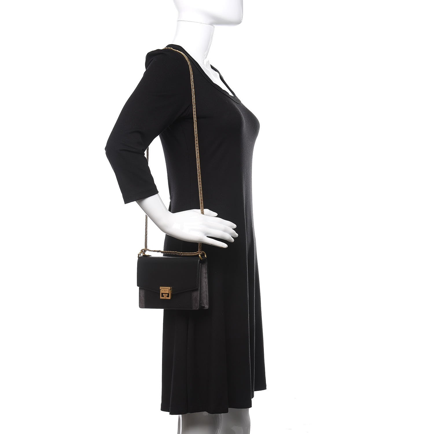 Givenchy Goatskin Suede GV3 Mini Chain Bag Black 2 of 10