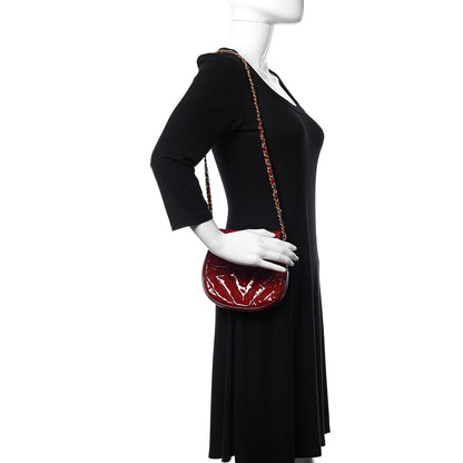 Chanel Patent Quilted Chevron Mini Flap Bag Red 2 of 15