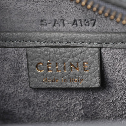 Celine Drummed Calfskin Nano Luggage Kohl 7 of 7