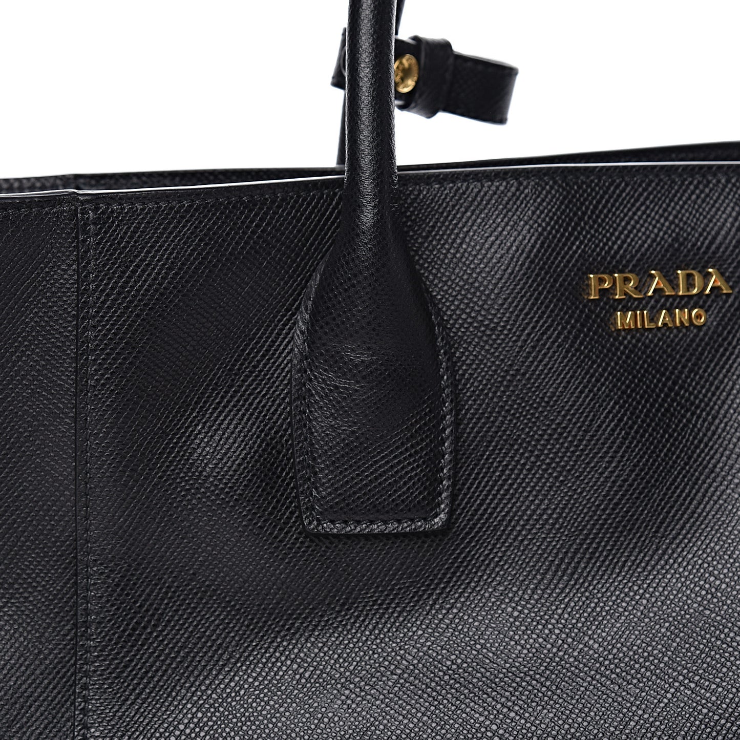 Saffiano Cuir Front Pocket Tote Black