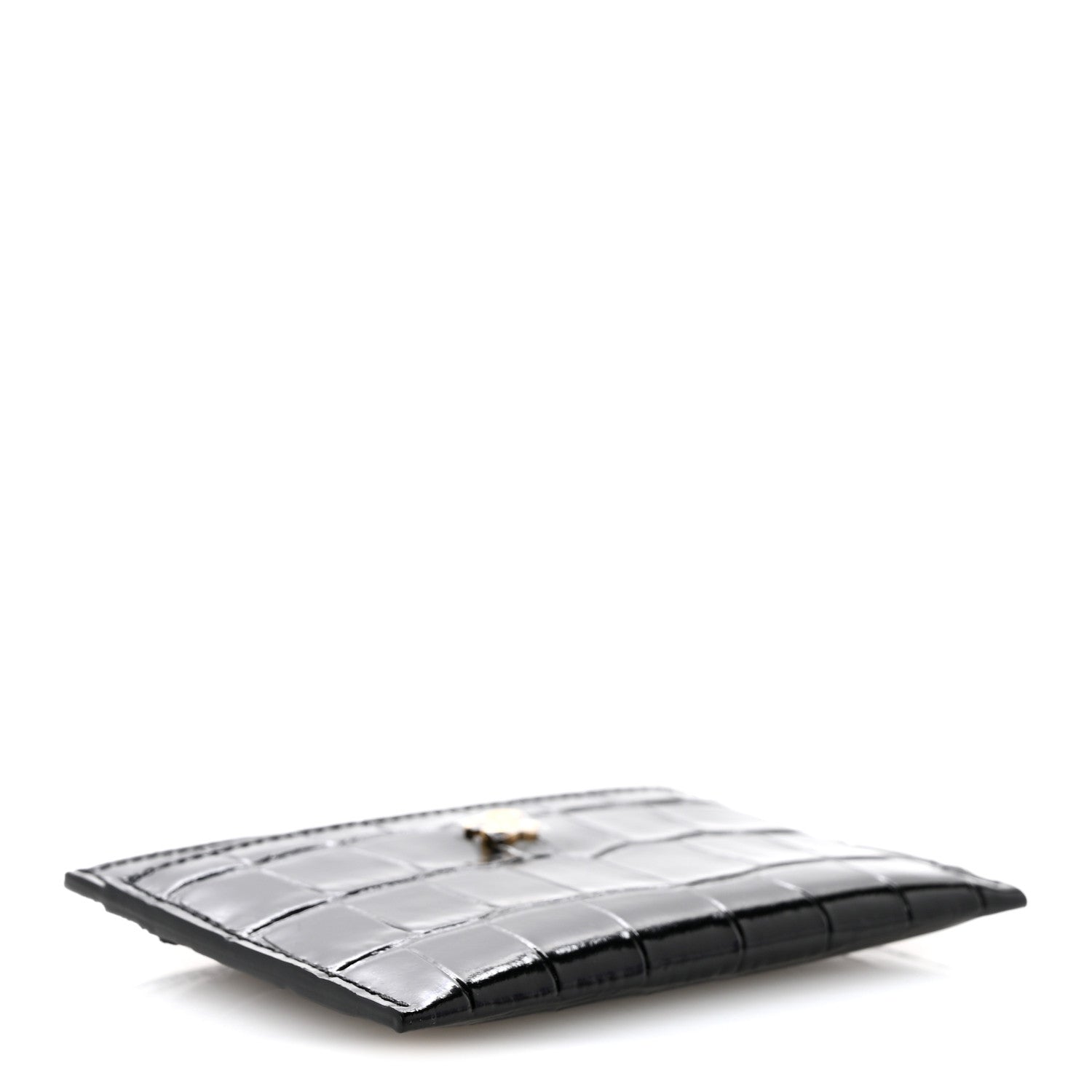 Chanel Calfskin Crocodile Embossed Crococo Card Holder Black 4 of 8