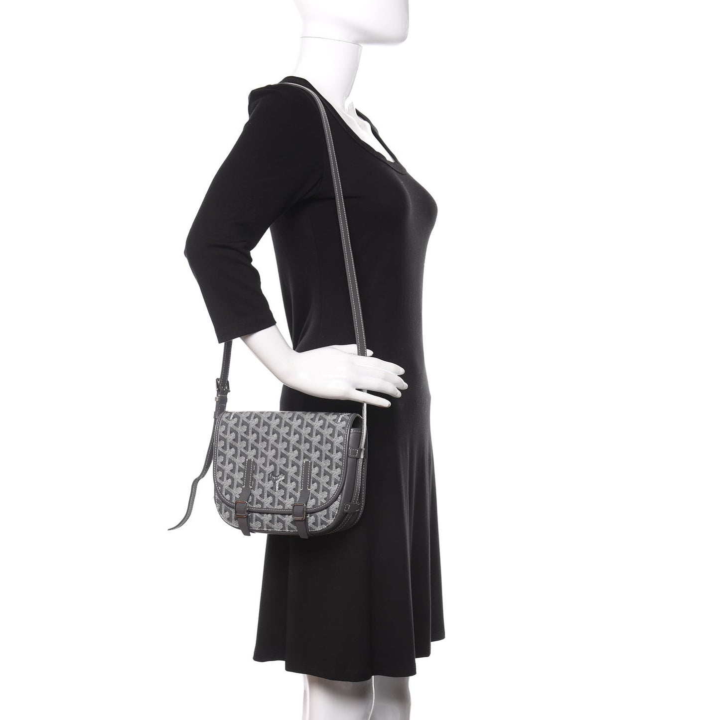 Goyardine Belvedere PM Messenger Bag Grey