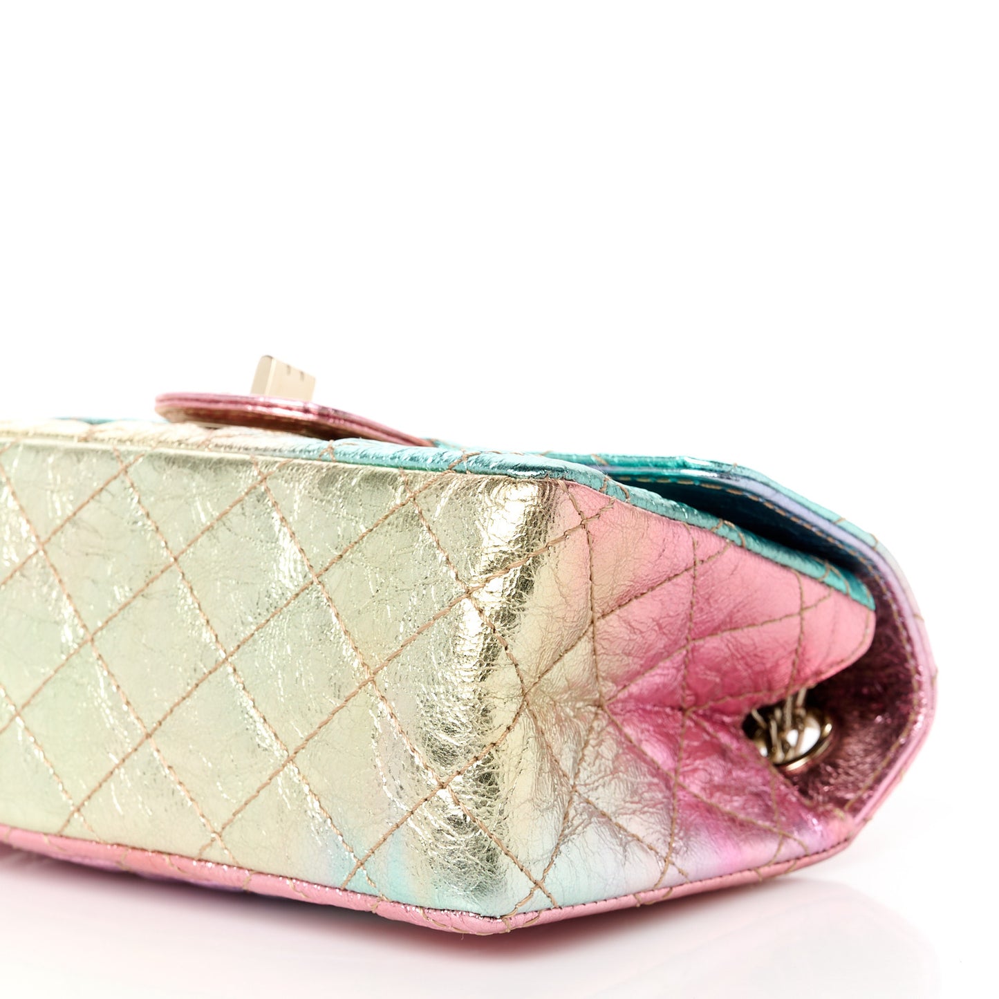 Metallic Goatskin Quilted Mini 2.55 Reissue Flap Multicolor