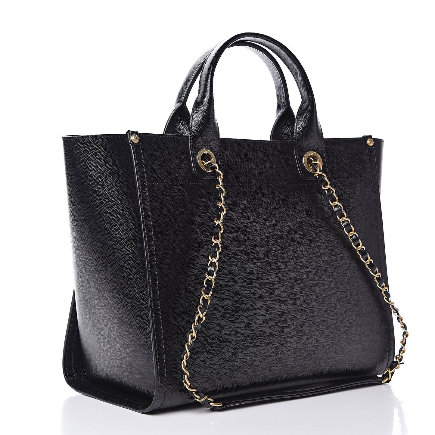 Caviar Small Studded Deauville Tote Black
