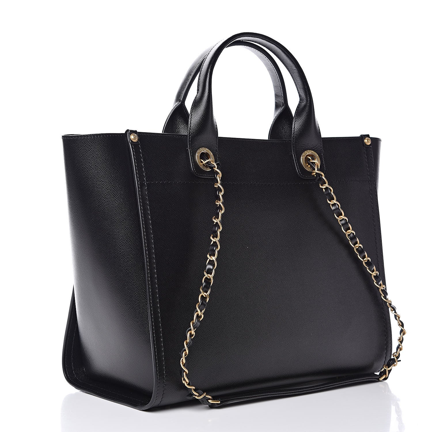 Chanel Caviar Small Studded Deauville Tote Black 3 of 9
