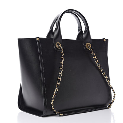 Chanel Caviar Small Studded Deauville Tote Black 3 of 9