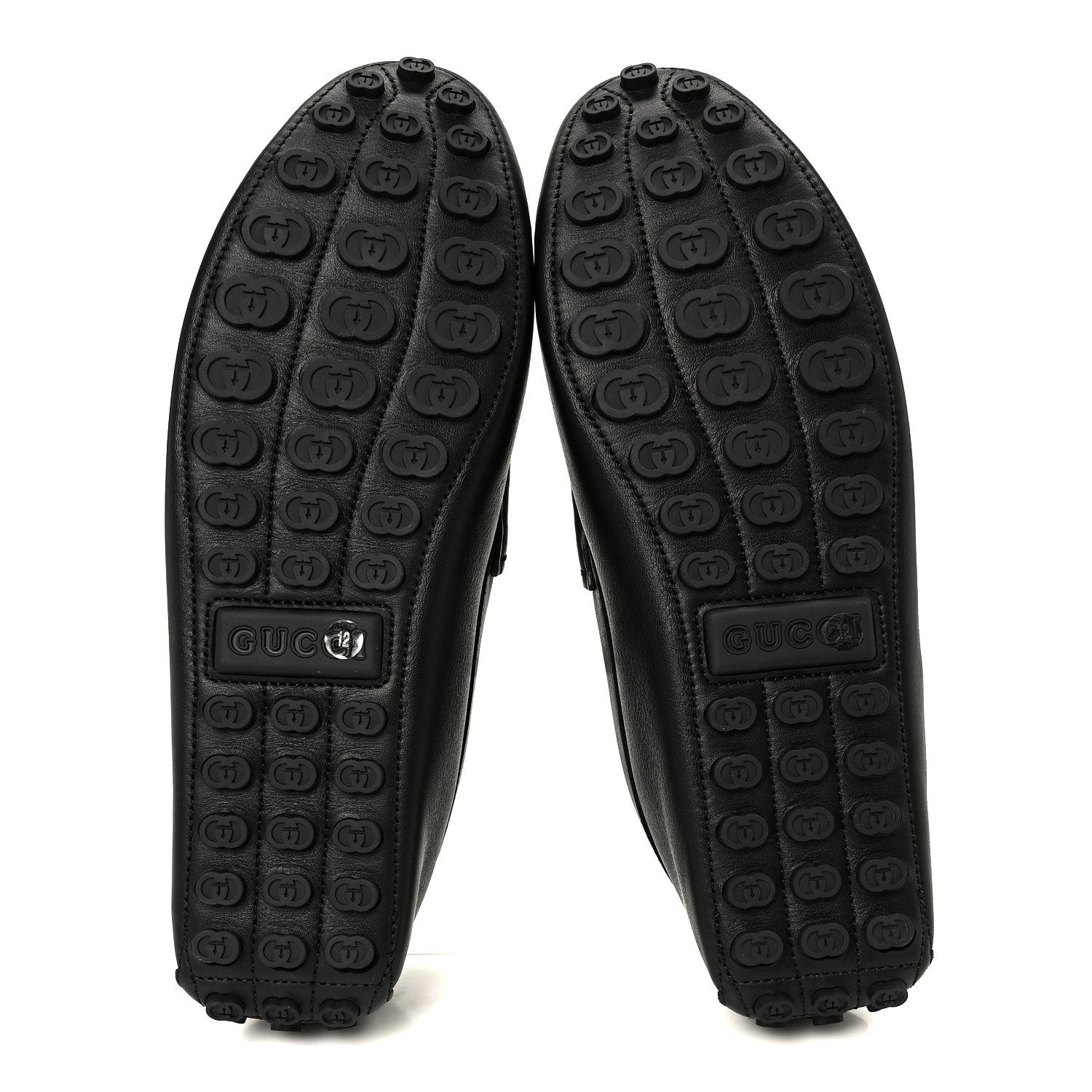 Gucci Soft Clove Calfskin Mens Horsebit Driver Loafers 12 Black 6 of 10
