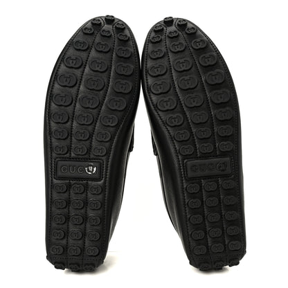 Gucci Soft Clove Calfskin Mens Horsebit Driver Loafers 12 Black 6 of 10