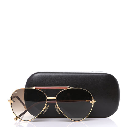 Louis Vuitton Monogram Aviator Sunglasses Z0568U Brown 8 of 8