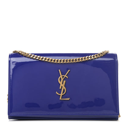 Saint Laurent Patent Calfskin Monogram Kate Wallet On Chain Royal Blue 1 of 5