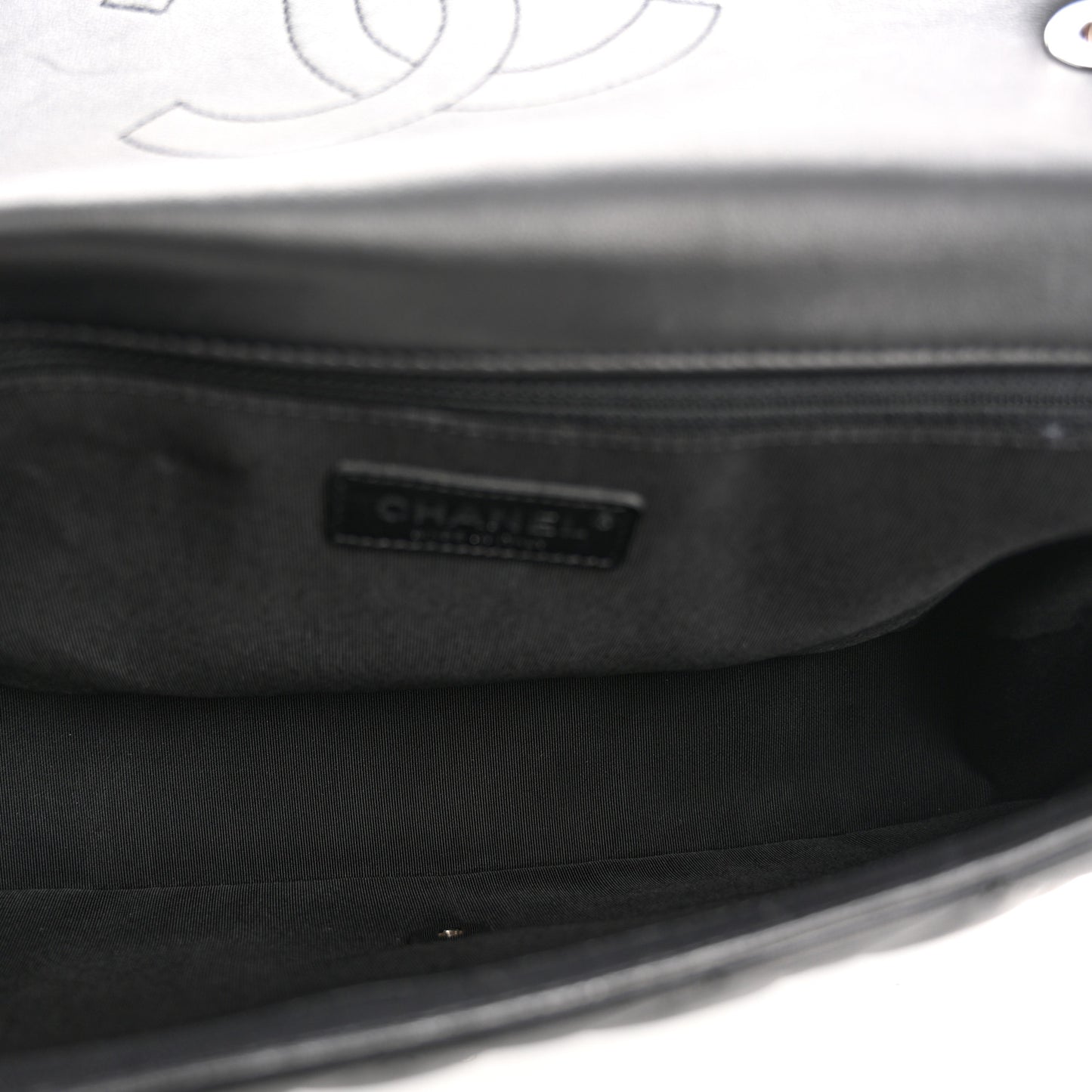 Lambskin Quilted Jumbo Cuba Color Flap Black