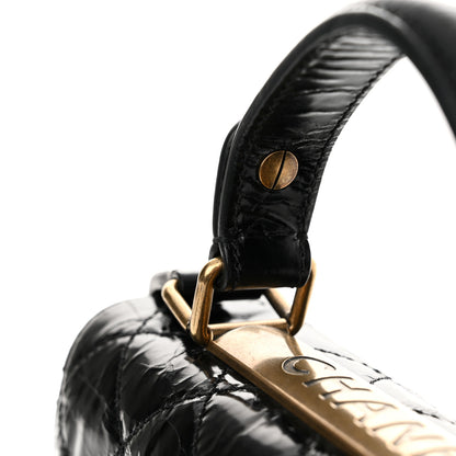 Chanel Glazed Calfskin Quilted Rita Top Handle Flap Black 16 of 16