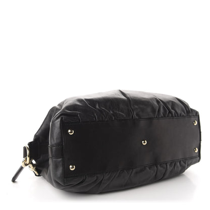 Gucci Calfskin Pop Bamboo Top Handle Tote Black 4 of 10